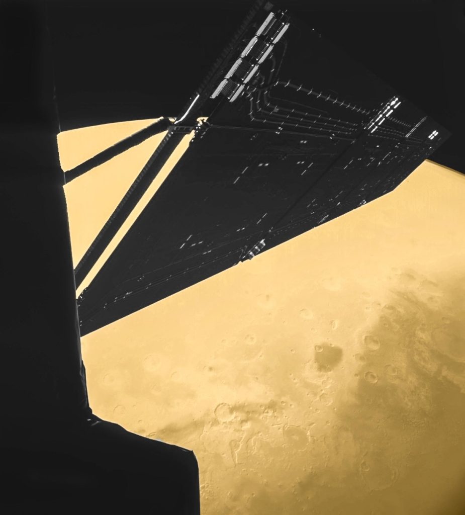 Self-portrait of Rosetta during Mars flyby